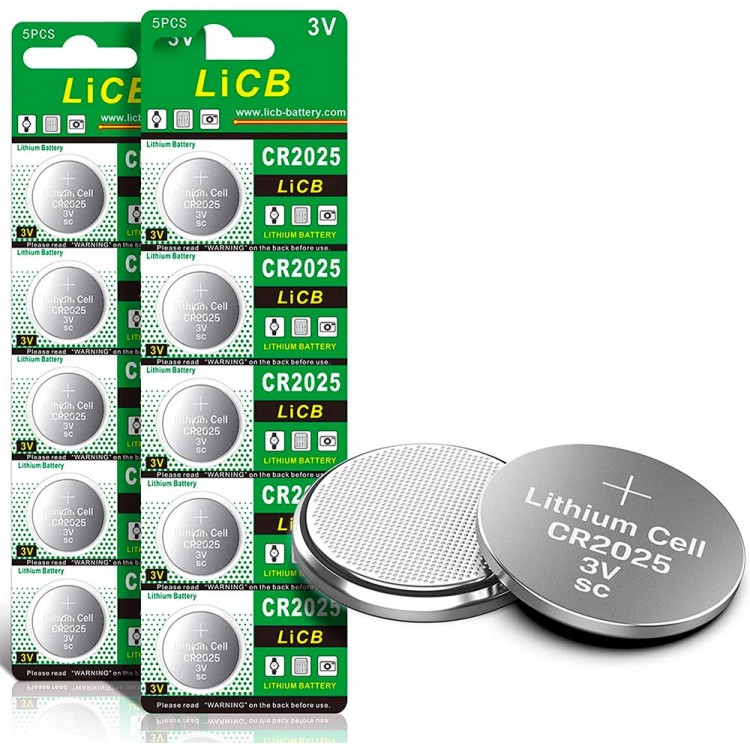 LiCB CR2025 3V Lithium Battery (10-Pack)