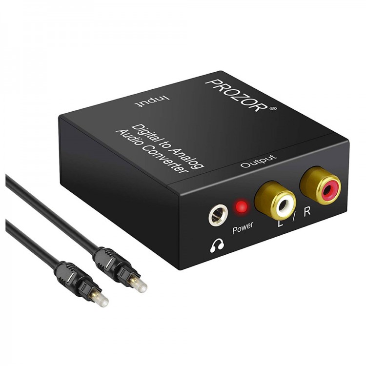 Prozar digital to analog converter - Optical to RCA or 3.5mm out with Optical Cable
